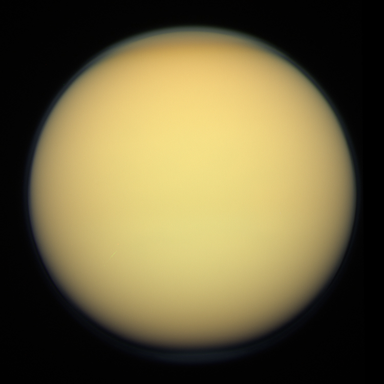 Titan's thick haze layer - Cassini revealed Titan as an alien world with liquid methane lakes